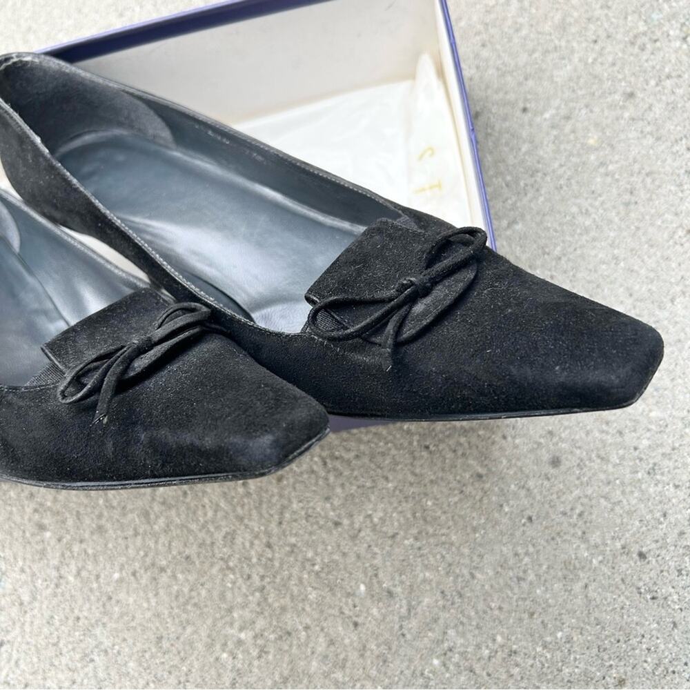 Stuart Weitzman Kitten Heel Vintage Y2K 00's Black Suede 7.5 - Picture 6 of 12